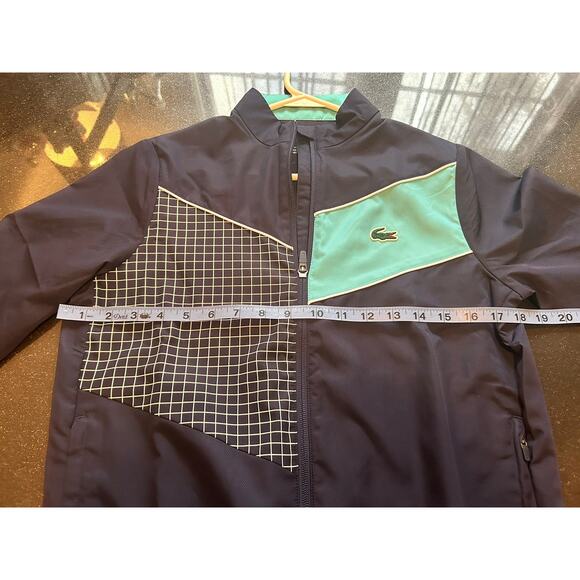 Lacoste Youth Track Suit Jacket Size 14 Full Zip Navy Blue Colorblock - Picture 7 of 10